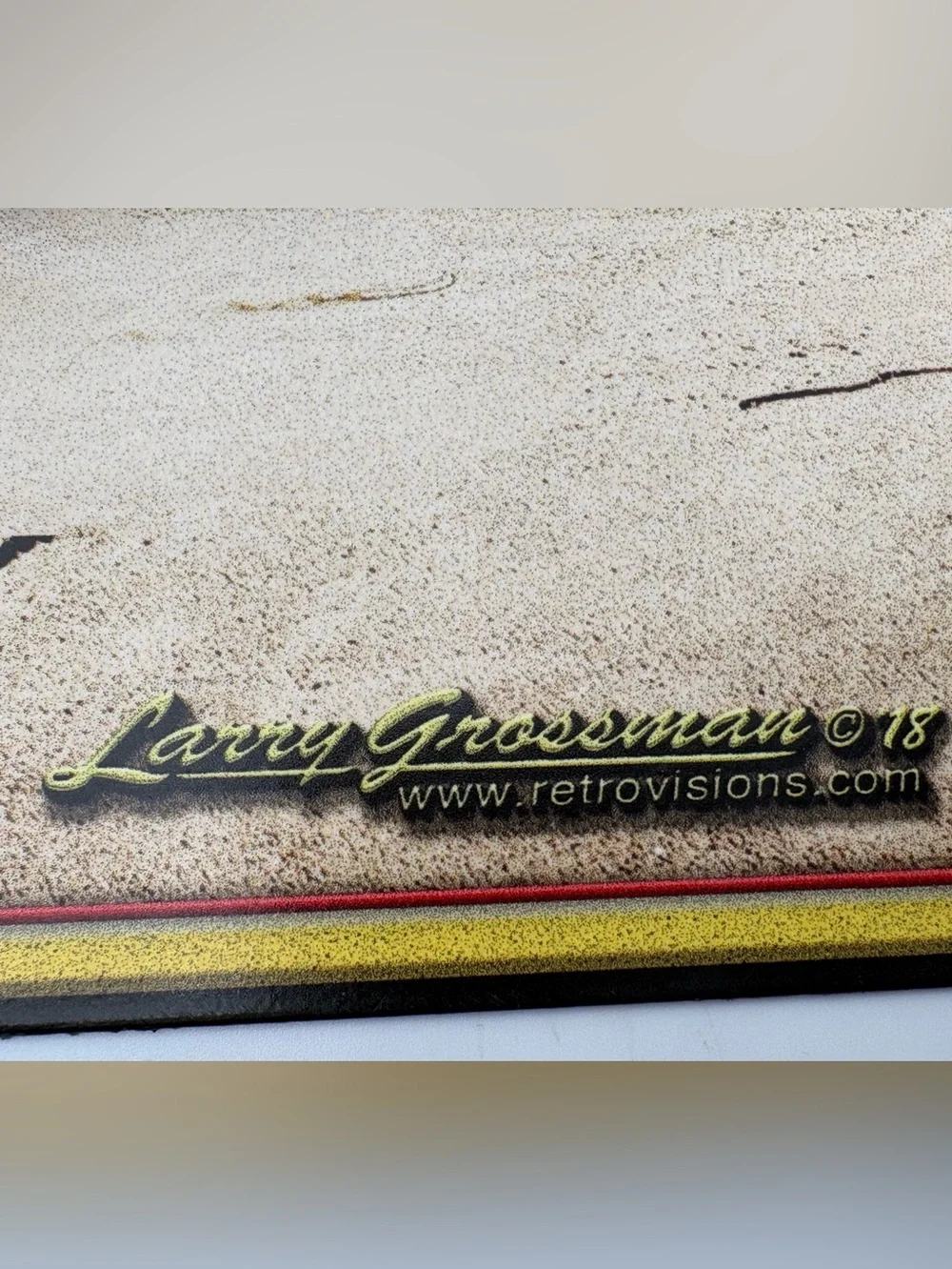 3-D Visit Sunny Huntington Beach Surfs Up Metal Sign - Woody Surfboard Art Print